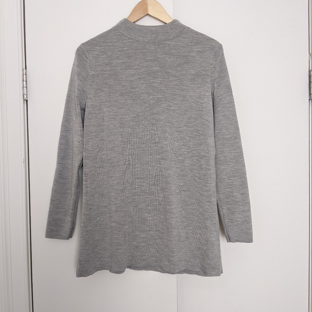 Gray Mockneck Wool Sweater